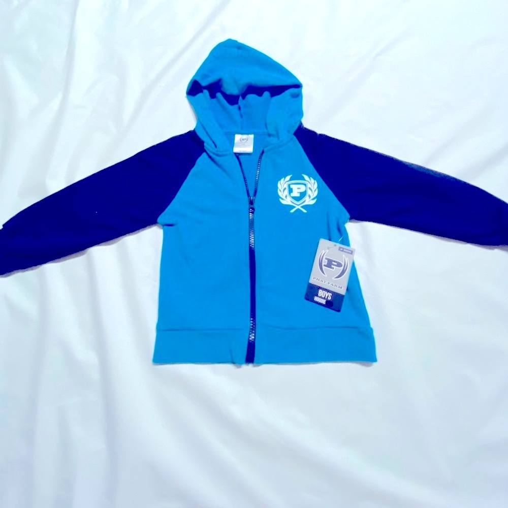 Phat Farm Kids Boys Hoodie (24 months). New with tags. Teal/Navy Blue